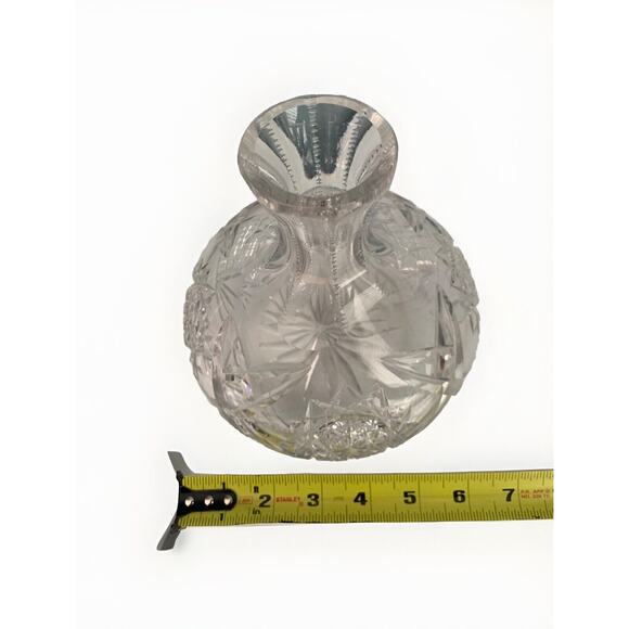 Crystal Carafe Vintage Vase Diamond Zipper Cut Decanter Clear - Picture 3 of 11